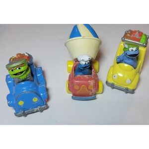 Vintage Sesame Street Playskool Toy Cars Oscar Cookie‎ Monster Grouch Lot